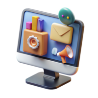 dramatic modern Modern Desktop Computer with Keyboard and Mouse Transparent Background high quality png