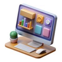 stunning classic Modern Desktop Computer with Keyboard and Mouse Transparent Background high resolution png