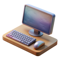 stunning artistic Modern Desktop Computer with Keyboard and Mouse Transparent Background authentic png