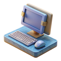 vibrant rustic Modern Desktop Computer with Keyboard and Mouse Transparent Background detailed png