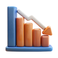 serene rustic Modern Graph Showing Decline Isolated original png
