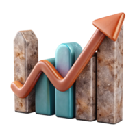 magnificent minimalist Modern Graph with Upward Trend Cutout Element high resolution png