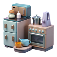 impressionante vintage moderno cozinha eletrodomésticos conjunto isolado em transparente fundo profissional png