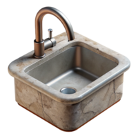 beautiful rustic Modern Kitchen Sink with Faucet Isolated Cutout authentic png