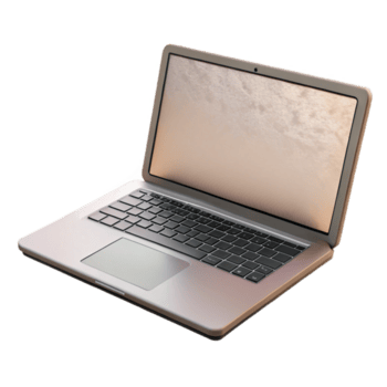 impressionante artístico moderno computador portátil com em branco tela isolado genuíno png