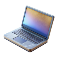 serene rustic Modern Laptop with Blank Screen Isolated premium png