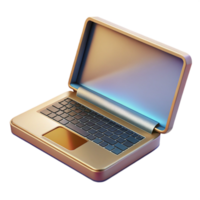 magnificent rustic Modern Laptop with Open Lid Side View Transparent authentic png