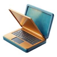 extraordinary minimalist Modern Laptop with Open Lid Side View Transparent authentic png