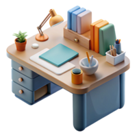 wonderful minimalist Modern Office Desk with Stationery Transparent Background professional png