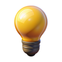 serene abstract Modern Smart Light Bulb Yellow Glow Transparent Background high resolution png