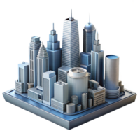 impressive modern Modern Skyscraper Cityscape Isolated on Transparent Background genuine png