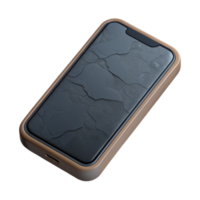 serene vintage Modern Smartphone Top View Black Screen Cutout original png