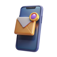 extraordinary classic Modern Smartphone with Email Notification Isolated Element high quality png
