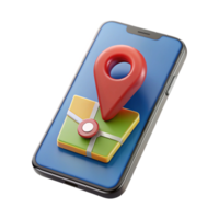 dramático contemporâneo moderno Smartphone com mapa aplicativo perspectiva Visão Cortar fora detalhado png