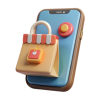 impressive creative Modern Smartphone with Shopping App Isolated authentic png