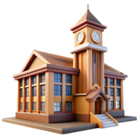 serene minimalist Modern University Building with Clock Tower Transparent Background professional png