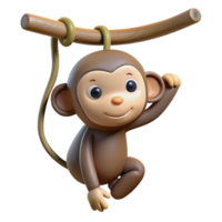 vibrant artistic Monkey Hanging From Branch Isolated authentic png