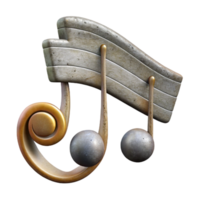dramatic classic Music Notes Bass Clef Transparent Background high quality png
