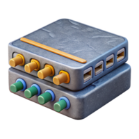 vibrant artistic Network Switch with Multiple Ports Isolated Element authentic png