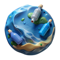 wonderful creative Ocean Pollution Plastic Bottles Transparent Background high resolution png