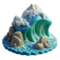serene modern Ocean Waves Crashing on Shore Transparent Background exclusive png