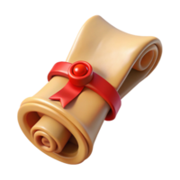 extraordinary rustic Old Scroll with Ribbon Tie Isolated Element authentic png