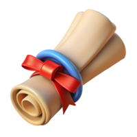 dramatic modern Old Scroll with Ribbon Tie Isolated Element high resolution png