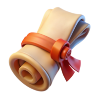 elegant minimalist Old Scroll with Ribbon Tie Isolated Element png