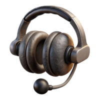 elegant contemporary Old Telephone Operator Headset Black Color Isolated Element high quality png