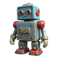 serene rustic Old Tin Toy Robot Wind Up Design Transparent Background high quality png
