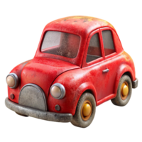 serene traditional Old Toy Car Red Color Transparent Background detailed png