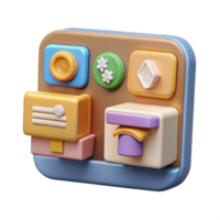 magnificent abstract Online Course Icons Set Isolated on Transparent Background detailed png
