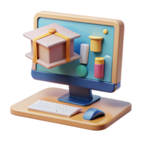 magnificent abstract Online Learning Platform on Desktop Computer Isolated exclusive png