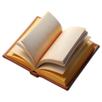 serene rustic Open Book with Blank Pages Isolated Element professional png