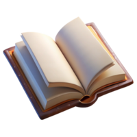 elegant rustic Open Book with Blank Pages Isolated Element detailed png