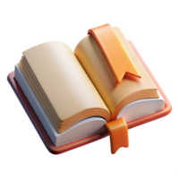 beautiful abstract Open Book with Bookmark Front View Transparent Background png