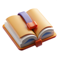 extraordinary rustic Open Book with Bookmark Front View Transparent Background original png