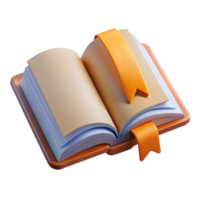 wonderful abstract Open Book with Bookmark Front View Transparent Background png