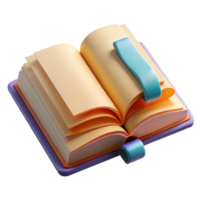 magnificent artistic Open Book with Bookmarks Side View Transparent Background png