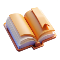 stunning minimalist Open Book with Bookmarks Side View Transparent Background high resolution png