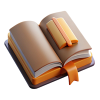 serene minimalist Open Book with Bookmark Front View Transparent Background original png