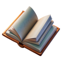 vibrant modern Open Book with Folded Corner Angled View Cutout premium png