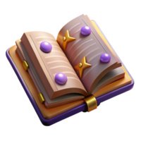 vibrant modern Open Book with Spells Cutout Transparent Background high resolution png