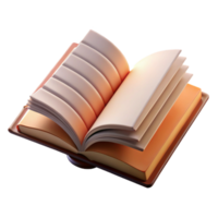 vibrant minimalist Open Book with Turned Pages Angled View Cutout original png