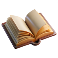 serene rustic Open Book with Turning Pages Reading Concept Isolated authentic png