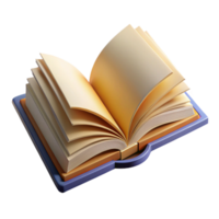 extraordinary creative Open Book with Turning Pages Reading Concept Isolated detailed png