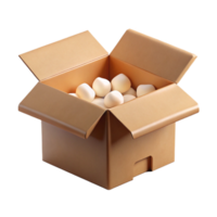 extraordinary abstract Open Cardboard Box with Packing Peanuts Element exclusive png