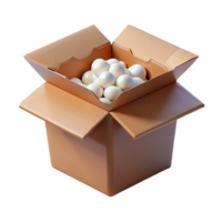 wonderful minimalist Open Cardboard Box with Packing Peanuts Element premium png
