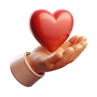 serene rustic Open Hand Holding a Heart Isolated Element png