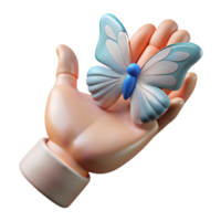 impressive traditional Open Hand with Butterfly Cutout White Background exclusive png